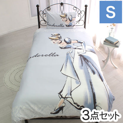 シンデレラ ディズニー 布団カバー3点セット 丸洗い可 シングル Disney 枕カバー 掛布団カバー シーツ 洋式 和式 布団カバー 敷布団カバー ピローケース(代引不可)