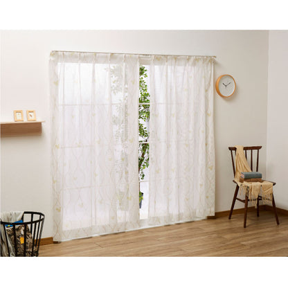 三つ丸ッキー レースカーテン 北欧風 2枚組 幅100cm 丈133cm 丈176cm 丈198cm 洗える ウォッシャブル 北欧 Disney ディズニー(代引不可)