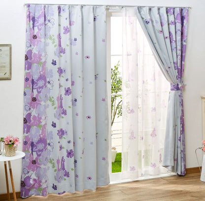 ラプンツェル レースカーテン 2枚組 幅100cm 丈133cm 丈176cm 丈198cm 洗える ウォッシャブル おしゃれ 北欧 Disney ディズニー(代引不可)