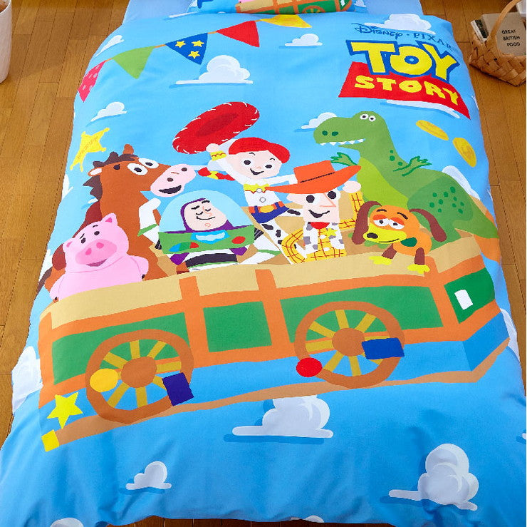 トイストーリー絵羽 カバー3点セット シングル トイストーリー 敷布団カバー フィットシーツ ボックスシーツ かけ布団カバー(代引不可)