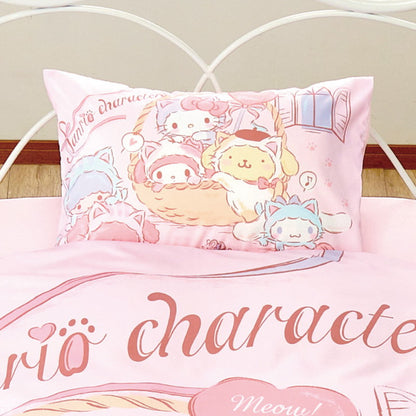 サンリオキャラMI×絵羽カバー 3点セット シングル キャラMI× 和式 洋式 布団カバー 掛布団カバー 3点セット ベッドシーツ(代引不可)