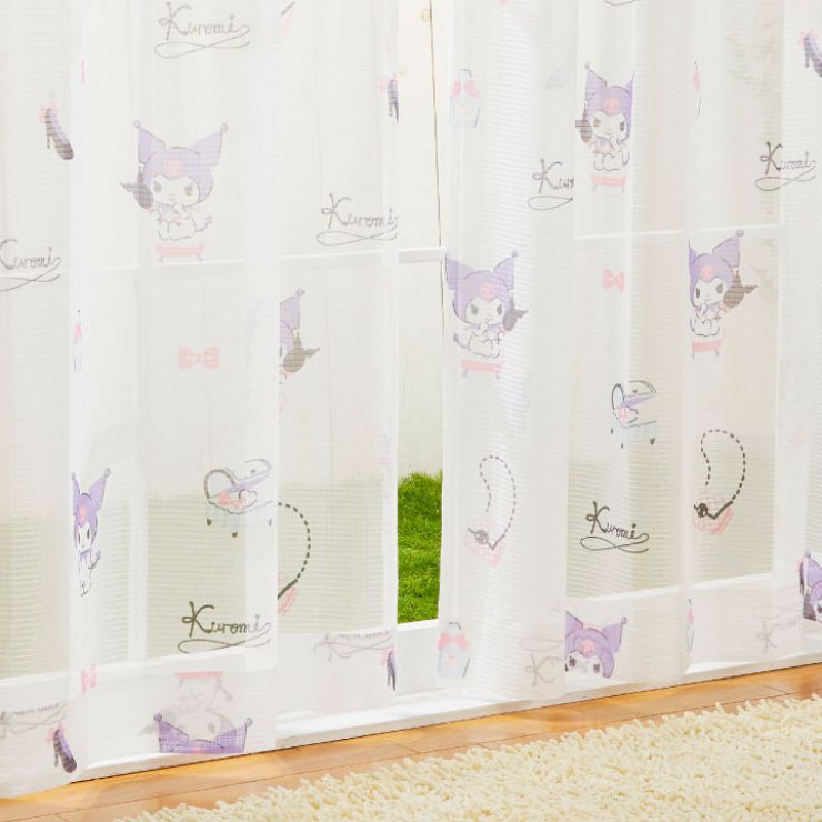 レースカーテン 2枚組 クロミ 【3サイズ】 幅100cm 丈133cm 丈176cm 丈198cm ウォッシャブル サンリオ SanrioZone(代引不可)