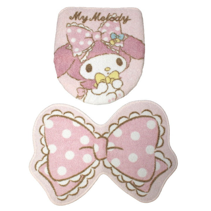 トイレ2点セット マイメロディ マイメロ トイレタリー トイレふたカバー トイレマット トイレカバー ウォッシャブル サンリオ(代引不可)