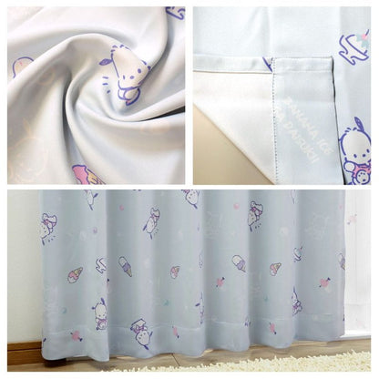 遮光カーテン 2枚組 ポチャッコ 幅100cm 丈135cm 丈178cm 丈200cm 遮光2級 洗える 洗濯 丸洗い サンリオ SanrioZone かわいい(代引不可)