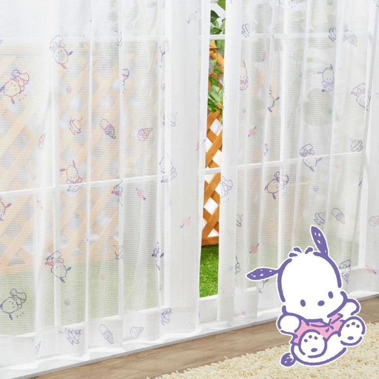 レースカーテン 2枚組 ポチャッコ 幅100 丈133cm 丈176cm 丈198cm 外から見えにくい サンリオ SanrioZone かわいい おしゃれ(代引不可)