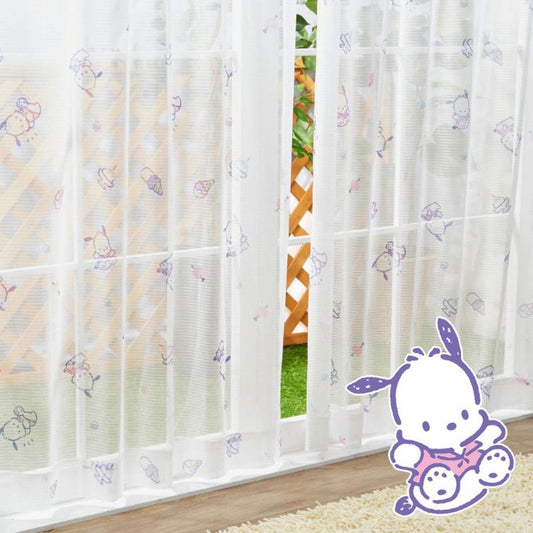 レースカーテン 2枚組 ポチャッコ 幅100 丈133cm 丈176cm 丈198cm 外から見えにくい サンリオ SanrioZone かわいい おしゃれ(代引不可)