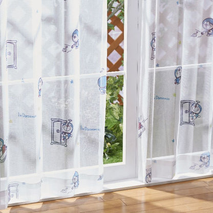 ドラえもん I'm Doraemon 外から見えにくい レースカーテン 幅100×133cm丈 2枚セット どらえもん 丸洗い可 キャラクター(代引不可)