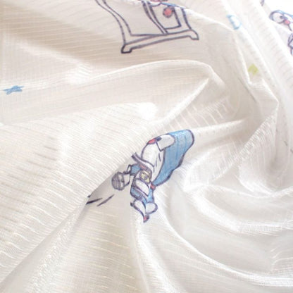 ドラえもん I'm Doraemon 外から見えにくい レースカーテン 幅100×133cm丈 2枚セット どらえもん 丸洗い可 キャラクター(代引不可)