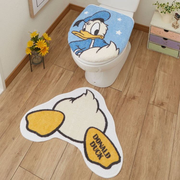 Desney ディズニー ドナルド トイレ2点セット トイレタリー トイレフタカバー トイレマット マット グッズ 温水洗浄便座用 おしり洗浄器 トイレカバー キャラクター(代引不可)