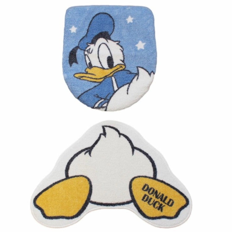 Desney ディズニー ドナルド トイレ2点セット トイレタリー トイレフタカバー トイレマット マット グッズ 温水洗浄便座用 おしり洗浄器 トイレカバー キャラクター(代引不可)