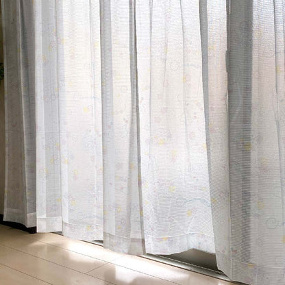 シナモロール UVカット レースカーテン 2枚セット 3サイズ キャラクター 断熱 グッズ ファン 正規ライセンス品 プレゼント 大人かわいい サンリオ SANRIO シナモン 女の子 かわいい おしゃれ(代引不可)