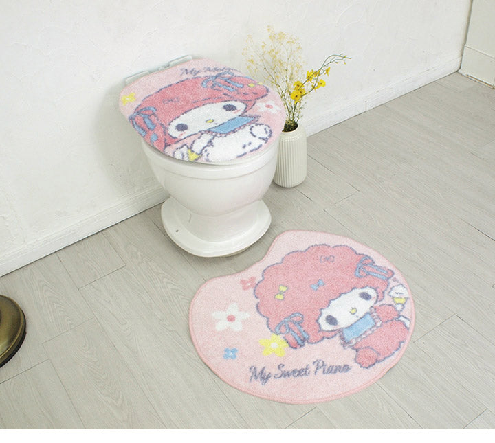 マイメロディ&マイスウィートピアノ トイレ2点セット トイレ用品 トイレタリー トイレフタカバー トイレマット 温水洗浄便座用 トイレカバー キャラクター マイメロ サンリオ SanrioZone(代引不可)