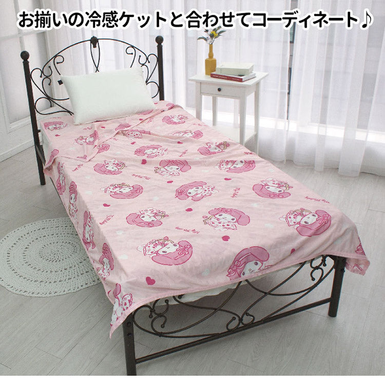 マイメロディ Sanriozone Sanrio/サンリオ シングル 接触冷感素材 約100cm×205cm ひんやり冷感敷きパッドシーツ ひんやりやわらか Soft&Cool サンリオ 敷パッド 子供部屋 キッズルーム(代引不可)