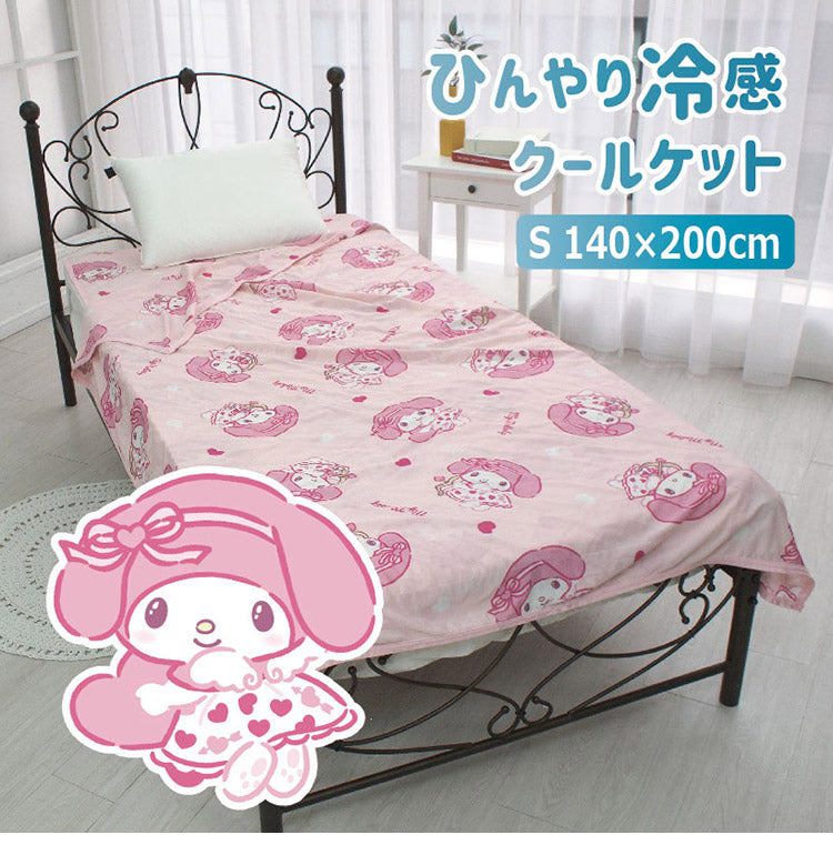 マイメロディ Sanrio/サンリオひんやり冷感ケット シングル 140×200cm ひんやりケット 接触冷感素材 洗濯可能 ブランケット サンリオ 子供部屋 キッズルーム(代引不可)