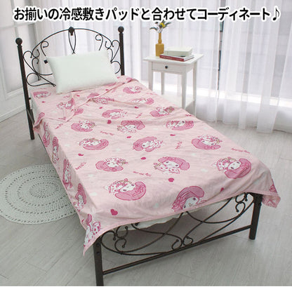 マイメロディ Sanrio/サンリオひんやり冷感ケット シングル 140×200cm ひんやりケット 接触冷感素材 洗濯可能 ブランケット サンリオ 子供部屋 キッズルーム(代引不可)