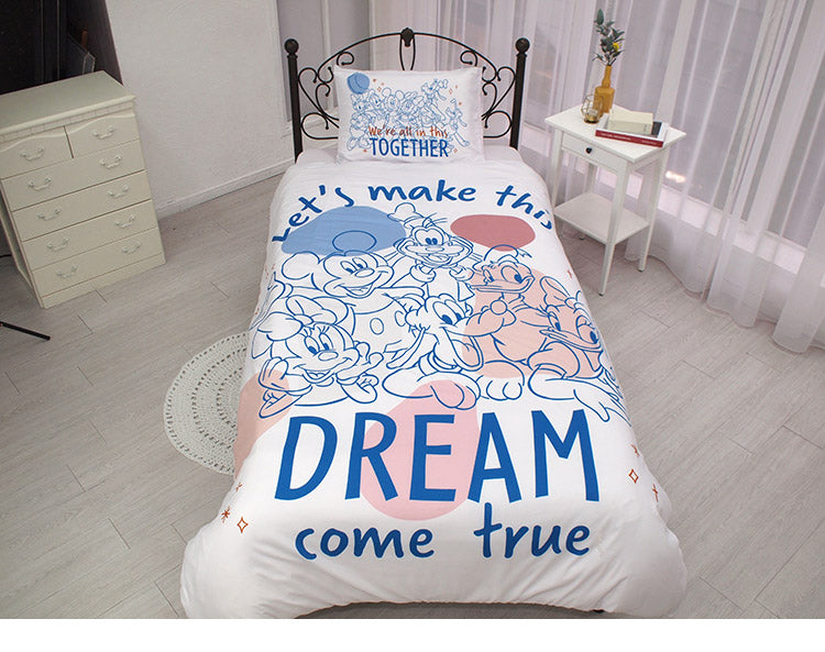 ミッキー&フレンズ 布団カバー3点セット シングル 布団カバー 掛布団カバー 3点セット 敷布団カバー 枕カバー 丸洗い可 キャラクター ミニー デイジー ドナルド グーフィー プルート ディズニー(代引不可)