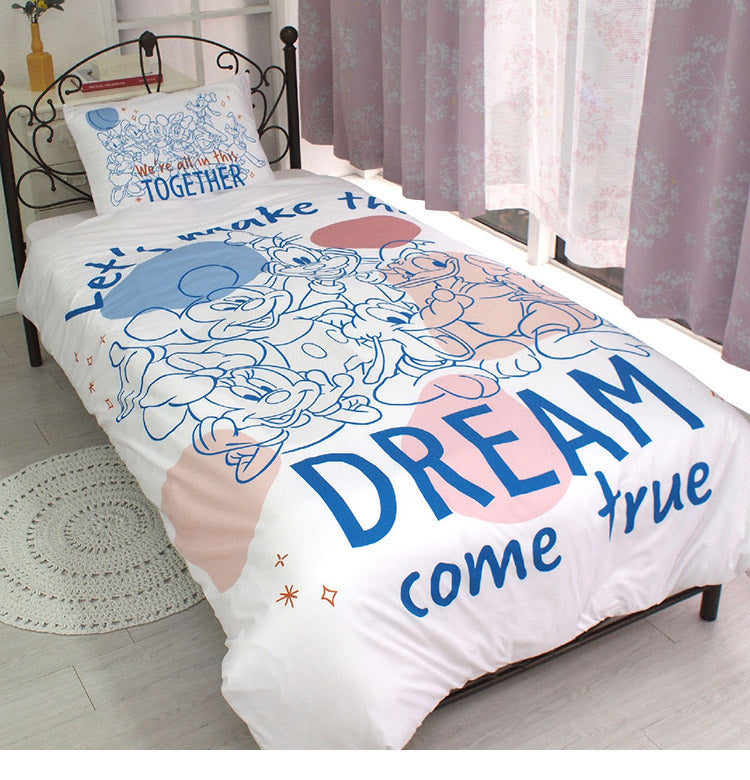 ミッキー&フレンズ 布団カバー3点セット シングル 布団カバー 掛布団カバー 3点セット 敷布団カバー 枕カバー 丸洗い可 キャラクター ミニー デイジー ドナルド グーフィー プルート ディズニー(代引不可)