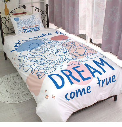 ミッキー&フレンズ 布団カバー3点セット シングル 布団カバー 掛布団カバー 3点セット 敷布団カバー 枕カバー 丸洗い可 キャラクター ミニー デイジー ドナルド グーフィー プルート ディズニー(代引不可)