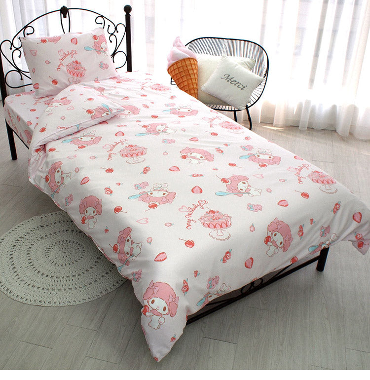 布団カバー3点セット マイメロディ シングル Sanriozone サンリオ 和式 洋式 布団カバー 掛布団カバー 3点セット ベッドシーツ 敷布団カバー 枕カバー ピローケース 洗濯可能 寝具(代引不可)