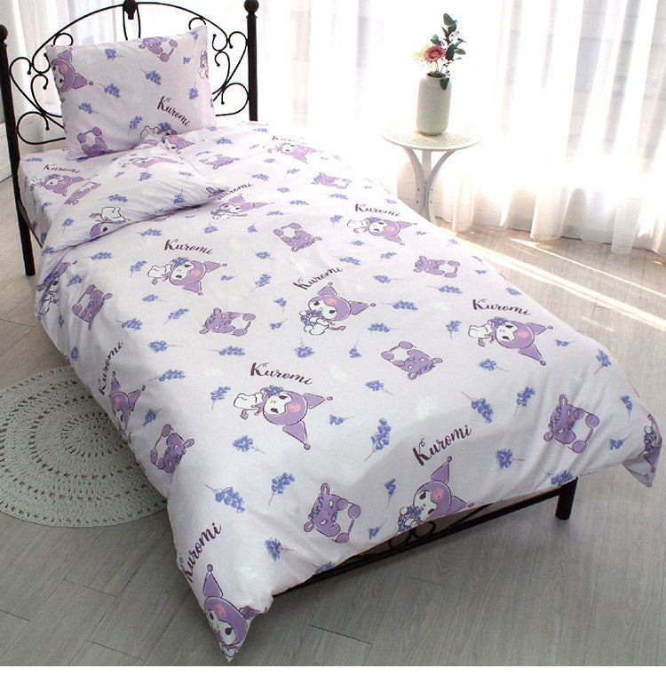 クロミ 布団カバー3点セット Sanriozone サンリオ シングル 和式 洋式 布団カバー 掛布団カバー 3点セット ベッドシーツ 敷布団カバー 枕カバー ピローケース 洗濯可能 寝具(代引不可)
