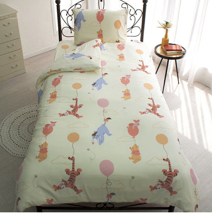 くまのプーさん キャラクター 布団カバー3点セット シングル Disneyzone ディズニー布団カバー 掛布団カバー 3点セット ベッドシーツ 敷布団カバー 枕カバー ピローケース 洗濯可能(代引不可)