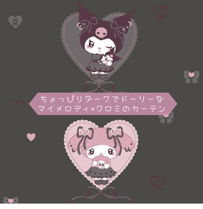 クロミ マイメロディ 幅100cm 真夜中のメロクロ 2級遮光 遮熱 カーテン 2枚セット サンリオ Sanrio クロミちゃん 2枚組 おしゃれ 地雷系 洗濯可能 マイメロ かわいい 女の子 キャラクター(代引不可)