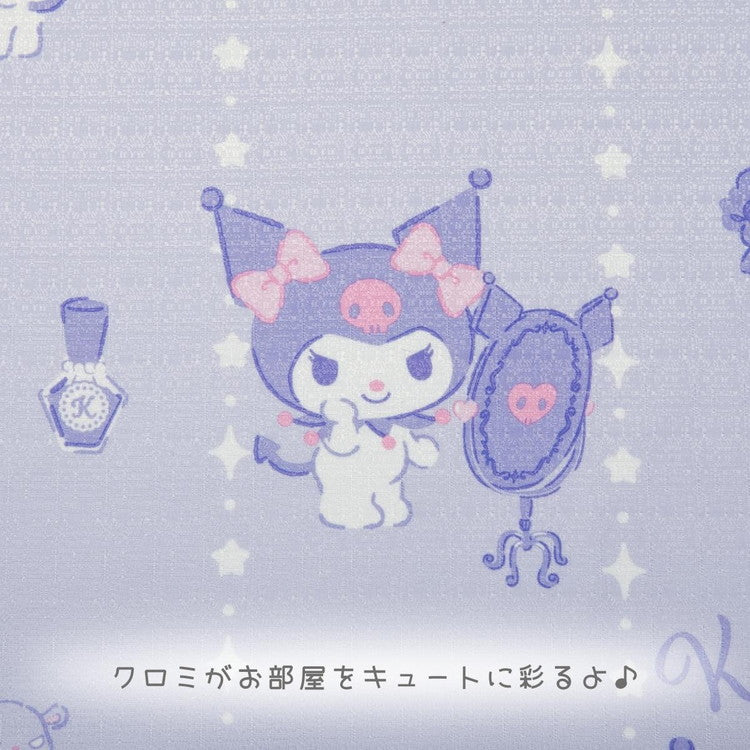 クロミ カフェカーテン 3サイズ 小窓 小さいカーテン 遮熱 断熱 保温 クロミちゃん SANRIO キャラクター 正規ライセンス品 公式 サンリオ 洗濯可 出窓 小窓用 小窓カーテン 1枚 突っ張り棒 片開き(代引不可)