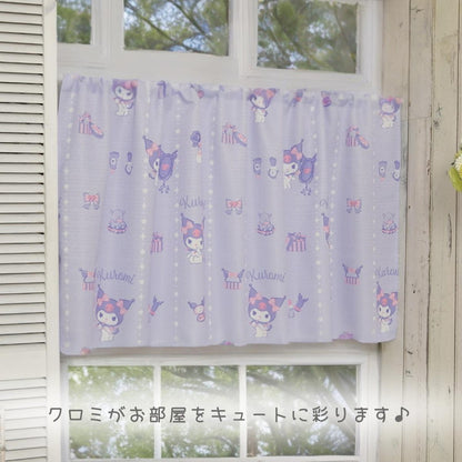 クロミ カフェカーテン 3サイズ 小窓 小さいカーテン 遮熱 断熱 保温 クロミちゃん SANRIO キャラクター 正規ライセンス品 公式 サンリオ 洗濯可 出窓 小窓用 小窓カーテン 1枚 突っ張り棒 片開き(代引不可)