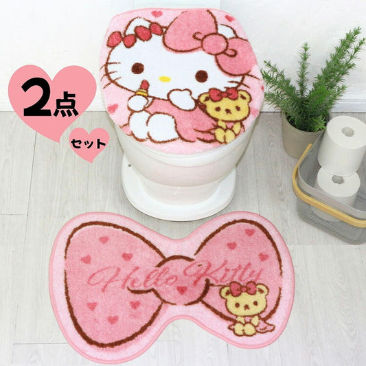 トイレフタカバー トイレタリー ハローキティ HelloKitty キティちゃん 洗浄便座 暖房便座 温水洗浄便座用 ウォッシャブル 洗濯可 丸洗いOK 洗濯 装着簡単 肌触り お子様 お気に入り(代引不可)