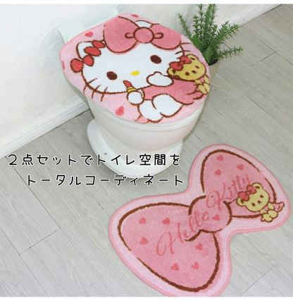 トイレフタカバー トイレタリー ハローキティ HelloKitty キティちゃん 洗浄便座 暖房便座 温水洗浄便座用 ウォッシャブル 洗濯可 丸洗いOK 洗濯 装着簡単 肌触り お子様 お気に入り(代引不可)