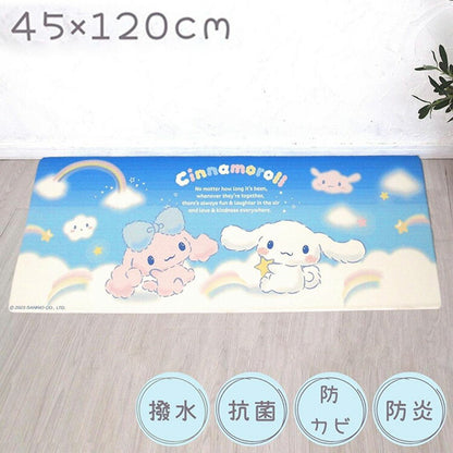 キッチンマット 45×120cm 撥水加工 かわいい サンリオ 水拭きOK 撥水 シナモン 足元マット キャラクター おしゃれ 防水加工 クッション性のある 水ぶき キッチン用品 清潔 キャラクター(代引不可)