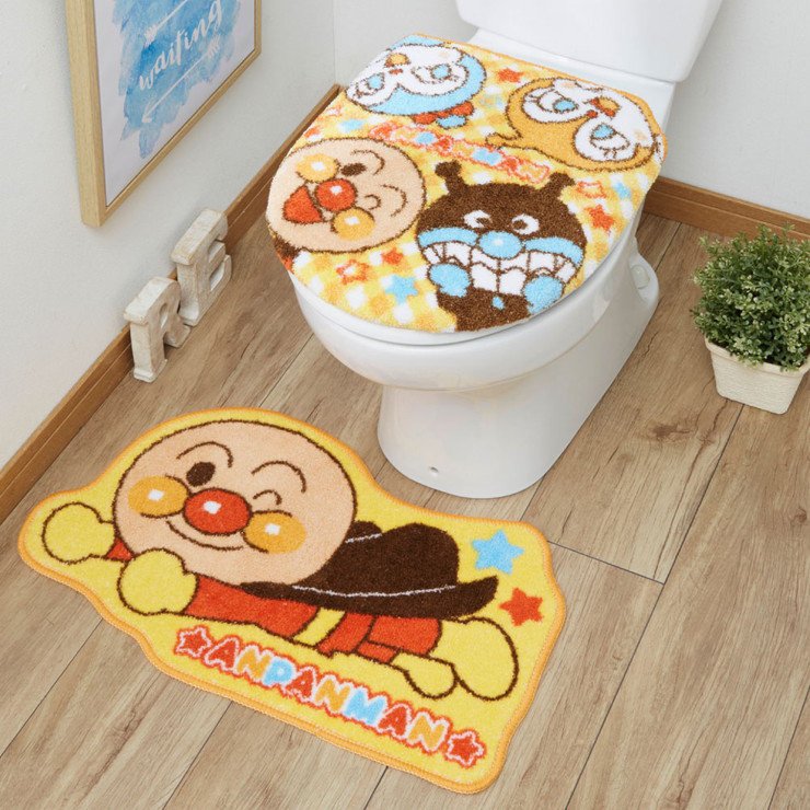 アンパンマン トイレ2点セット トイレタリー トイレフタカバー マット グッズ 温水洗浄便座用 それいけ!アンパンマン(代引不可)