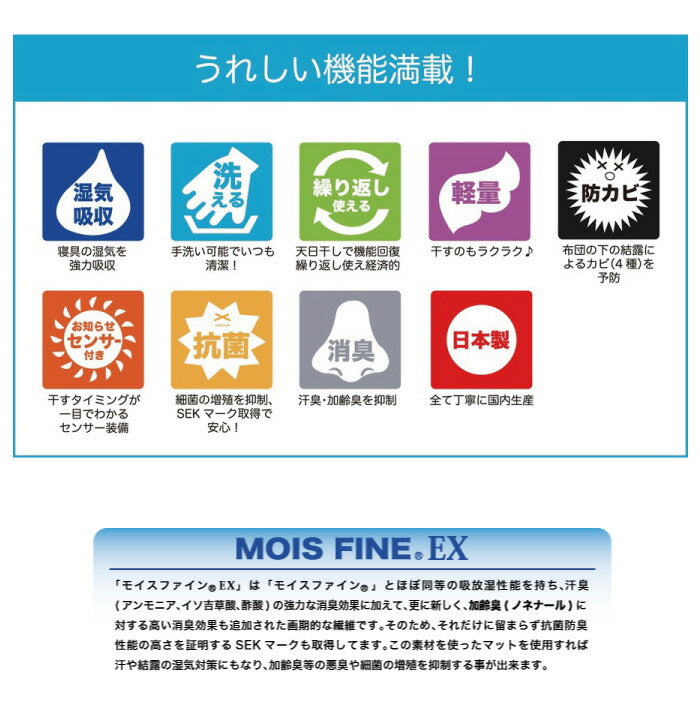 除湿マット 日本製 さらっとファイン センサー付 除湿マット ダブル ダブルサイズ メッシュタイプ 抗菌 消臭 防カビ 除湿 マット ベッドマット 敷きパッド 敷パッド 敷きパット 敷パット 東洋紡