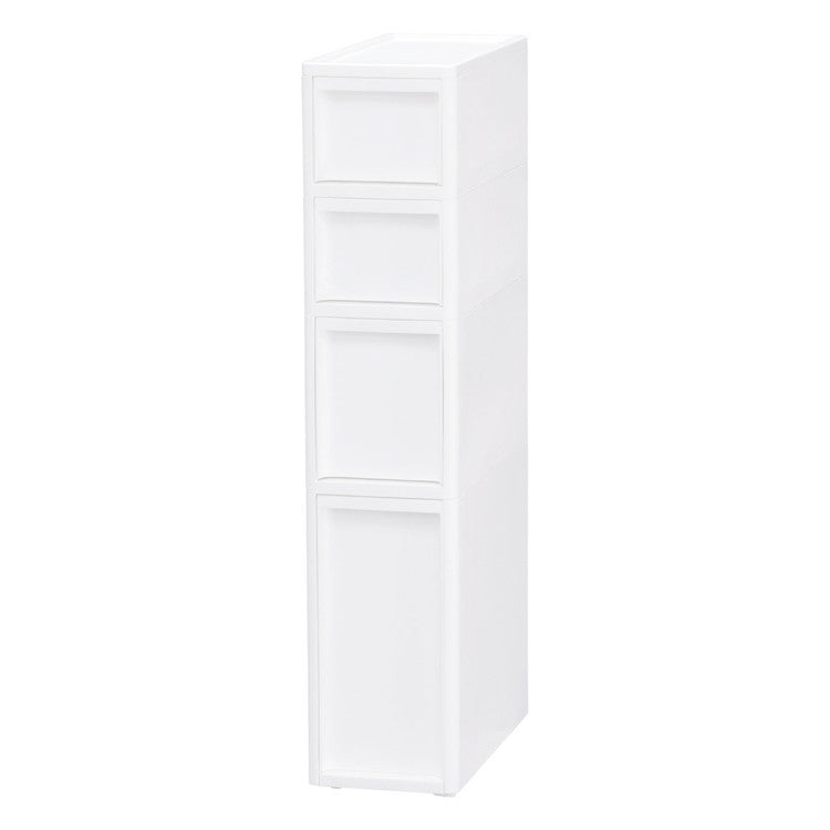 隙間収納 スリムストッカー 幅18cm 抗菌 クリプティ 日本製 引出し4段 S2段/M1段/L1段 キャスター付き JEJアステージ すき間収納 収納ボックス 収納ケース 中身が透けない プラスチック収納(代引不可)