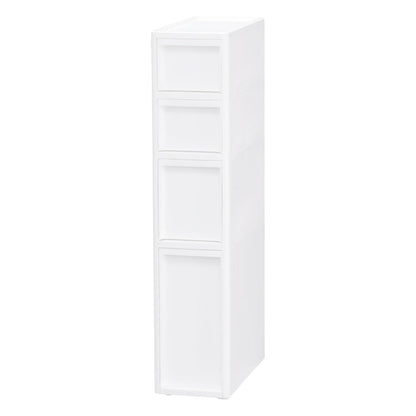 隙間収納 スリムストッカー 幅18cm 抗菌 クリプティ 日本製 引出し4段 S2段/M1段/L1段 キャスター付き JEJアステージ すき間収納 収納ボックス 収納ケース 中身が透けない プラスチック収納(代引不可)