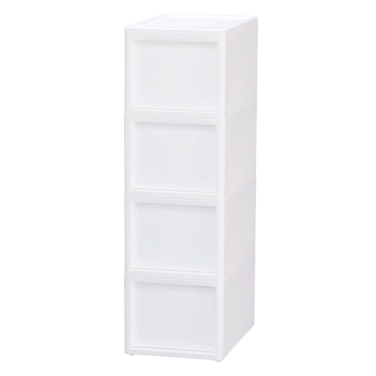 隙間収納 ミドルストッカー 幅26cm 抗菌 クリプティ 日本製 引出し4段 M4段 キャスター付き JEJアステージ すき間収納 収納ボックス 収納ケース 中身が透けない プラスチック収納(代引不可)