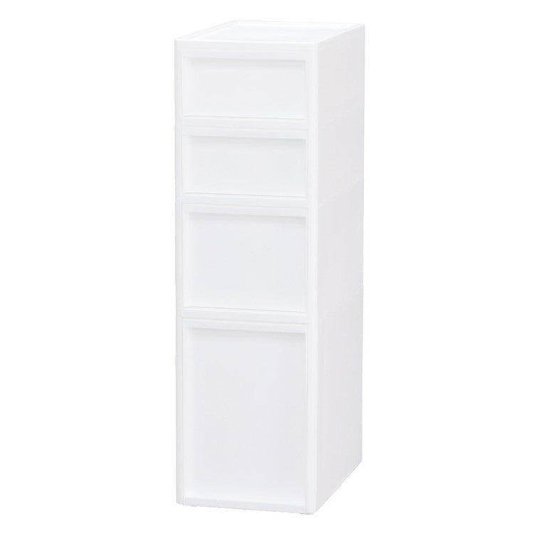 隙間収納 ミドルストッカー 幅26cm 抗菌 クリプティ 日本製 引出し4段 S2段/M1段/L1段 キャスター付き JEJアステージ すき間収納 収納ボックス 収納ケース 中身が透けない プラスチック収納(代引不可)