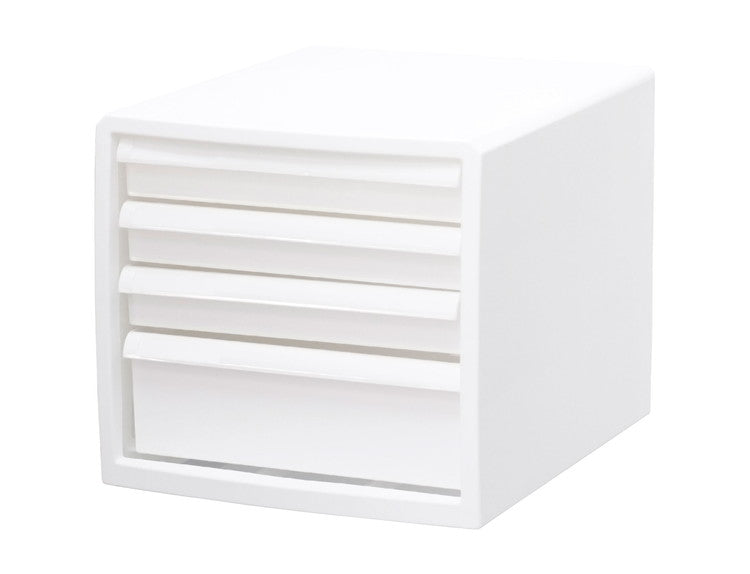 抗菌 レターケース 卓上 収納 ボックス 幅27.7cm クリプティ 日本製 引出し4段 デスクワークケース JEJアステージ 中身が透けない 収納ケース プラスチック収納 白 ホワイト A4サイズ(代引不可)