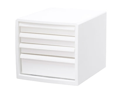 抗菌 レターケース 卓上 収納 ボックス 幅27.7cm クリプティ 日本製 引出し4段 デスクワークケース JEJアステージ 中身が透けない 収納ケース プラスチック収納 白 ホワイト A4サイズ(代引不可)