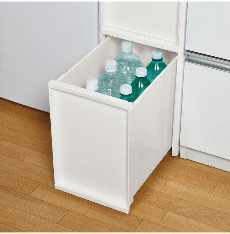 隙間収納 ミドルストッカー 幅26cm リセスタイル 日本製 引出し4段 S2段/M1段/L1段 キャスター付き JEJアステージ すき間収納 収納ボックス 収納ケース 白 ホワイト(代引不可)