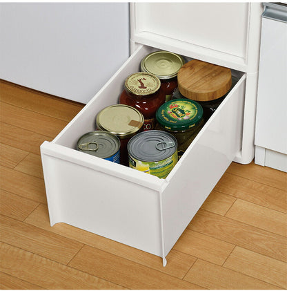 隙間収納 ミドルストッカー 幅26cm リセスタイル 日本製 引出し4段 S2段/M1段/L1段 キャスター付き JEJアステージ すき間収納 収納ボックス 収納ケース 白 ホワイト(代引不可)