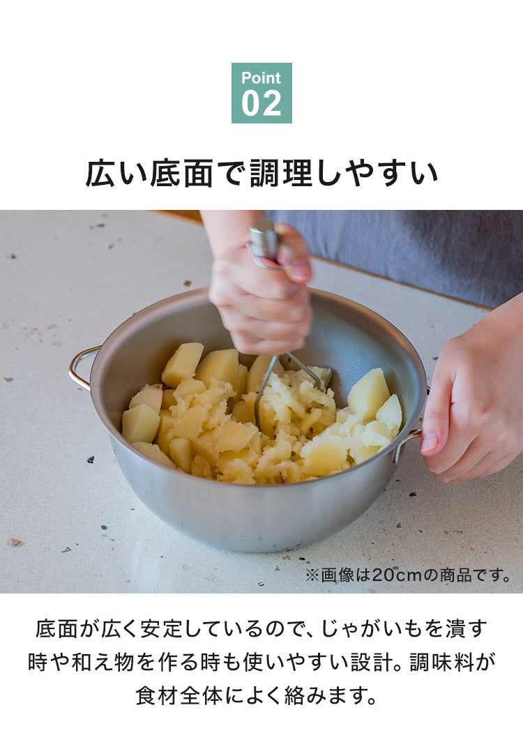 日本製 燕三条 すっきり暮らす 火にかけられるボウル 18cm 食洗機対応 IH対応 ガス火OK ステンレスボウル 3way 鍋 ボウル 器 取っ手 目盛り付き 1台3役 冷麺 ラーメン どんぶり 1人鍋 ボウル おしゃれ