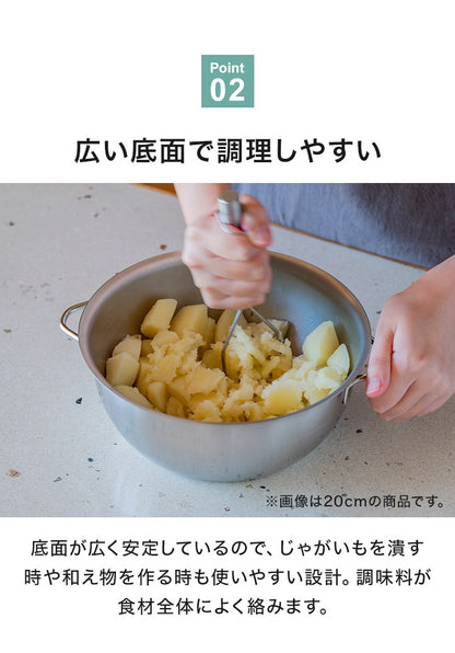 日本製 燕三条 すっきり暮らす 火にかけられるボウル 18cm 食洗機対応 IH対応 ガス火OK ステンレスボウル 3way 鍋 ボウル 器 取っ手 目盛り付き 1台3役 冷麺 ラーメン どんぶり 1人鍋 ボウル おしゃれ