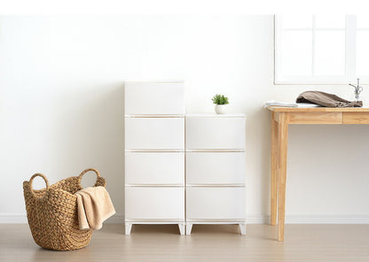 選べる7色 日本製 収納ケース チェスト 幅34cm スリム3段 ルームス シェード ROOM'S shade リビングチェスト サニタリー 隙間収納 すき間収納 収納ボックス 衣装ケース タンス クローゼット サンカ(代引不可)