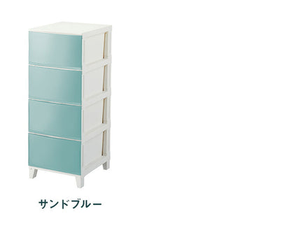 選べる7色 日本製 収納ケース チェスト 幅34cm スリム4段 ルームス シェード ROOM'S shade リビングチェスト サニタリー 隙間収納 すき間収納 収納ボックス 衣装ケース タンス クローゼット サンカ(代引不可)