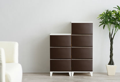 選べる7色 日本製 収納ケース チェスト 幅34cm スリム4段 ルームス シェード ROOM'S shade リビングチェスト サニタリー 隙間収納 すき間収納 収納ボックス 衣装ケース タンス クローゼット サンカ(代引不可)