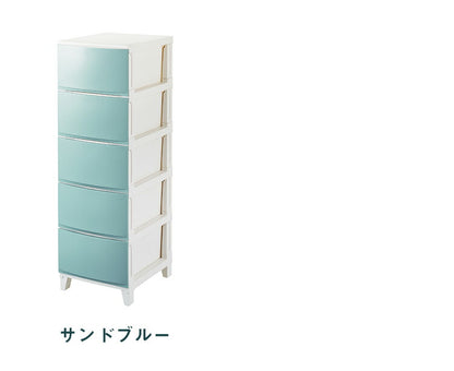 選べる7色 日本製 収納ケース チェスト 幅34cm スリム5段 ルームス シェード ROOM'S shade リビングチェスト サニタリー 隙間収納 すき間収納 収納ボックス 衣装ケース タンス クローゼット サンカ(代引不可)