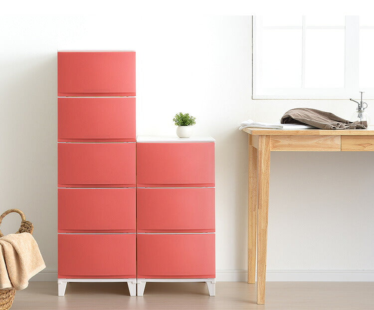 選べる7色 日本製 収納ケース チェスト 幅34cm スリム5段 ルームス シェード ROOM'S shade リビングチェスト サニタリー 隙間収納 すき間収納 収納ボックス 衣装ケース タンス クローゼット サンカ(代引不可)