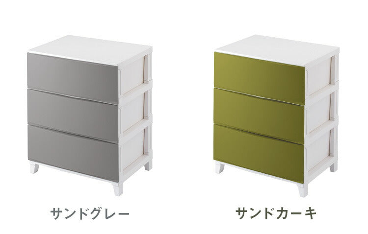 選べる7色 日本製 収納ケース チェスト 幅54cm ワイド3段 ルームス シェード ROOM'S shade リビングチェスト サニタリー 収納ボックス 衣装ケース タンス クローゼット 押入れ 押し入れ サンカ(代引不可)