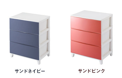 選べる7色 日本製 収納ケース チェスト 幅54cm ワイド3段 ルームス シェード ROOM'S shade リビングチェスト サニタリー 収納ボックス 衣装ケース タンス クローゼット 押入れ 押し入れ サンカ(代引不可)